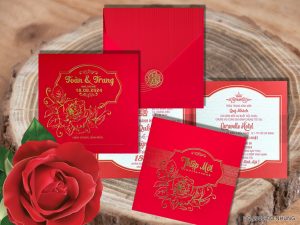 Thiệp cưới Dq-2350 Đỏ Nhung