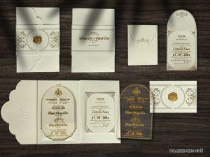 Thiệp Cưới DQ-2322 Kem Nhũ