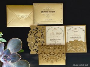 Thiệp cưới DQ-2321-Vàng Nhũ