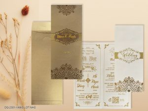 Thiệp cưới DQ-2301-Vàng Lợt Nhũ