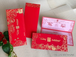 Thiệp cưới DQ-2202 Đỏ Nhung