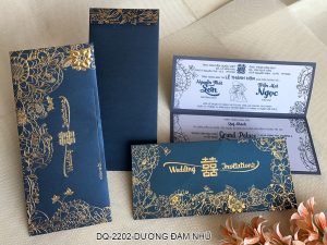 Thiệp cưới DQ-2202 Dương Đậm Nhũ