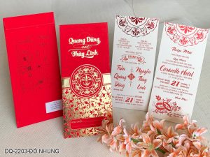 Thiệp cưới DQ-2203 Đỏ Nhung