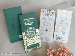Thiệp cưới DQ-2203 Xanh