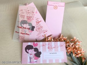 Thiệp cưới DQ-2205 Hồng Nhạt