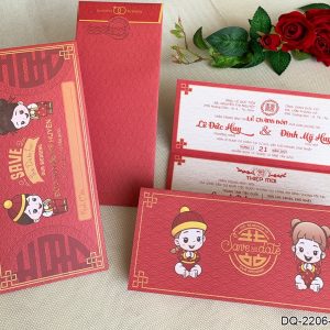 Thiệp cưới DQ-2206 Đỏ