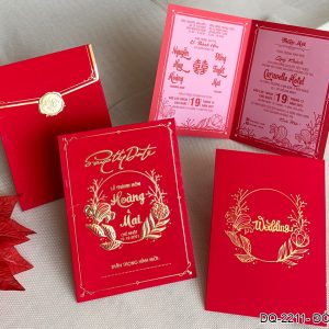 Thiệp cưới DQ-2211 - Đỏ nhung