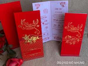 Thiệp cưới DQ-2102-đỏ nhung