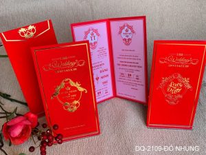 Thiệp cưới DQ-2109-đỏ nhung