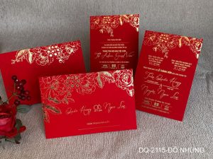 Thiệp cưới DQ-2115-đỏ nhung