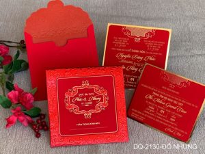 Thiệp cưới DQ-2130-đỏ nhung