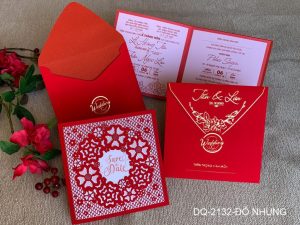 Thiệp cưới DQ-2132-đỏ nhung