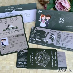 Thiệp cưới DQ-KD4-130 -Xanh Rêu