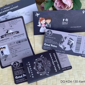 Thiệp cưới DQ-KD4-130 -Xanh dương