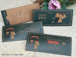 Thiệp cưới DQ-KD5-131-xanh rêu