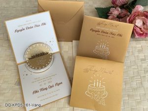 Thiệp sinh nhật DQ-KPD5-161 vàng