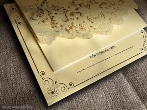 Thiệp cưới DQ-2321-Kem Nhũ Thái