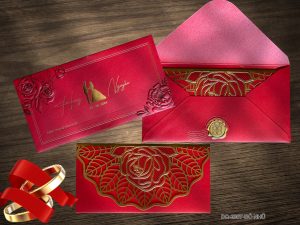 Thiệp cưới DQ-2307-Đỏ Nhũ Thái