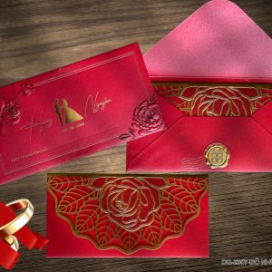 Thiệp cưới DQ-2307-Đỏ Nhũ Thái