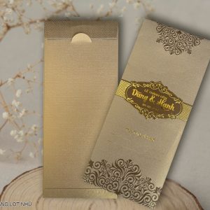 Thiệp cưới DQ-2301-Vàng Lợt Nhũ