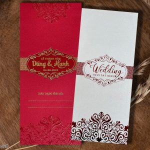 Thiệp cưới DQ-2301-Đỏ Nhũ Thái