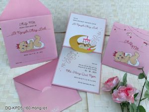 Thiệp sinh nhật DQ-KPD5-160 hồng lợt