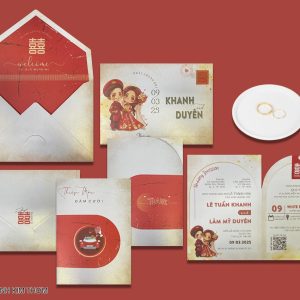Thiệp cưới-DQ-24A32 Ánh Kim Thơm