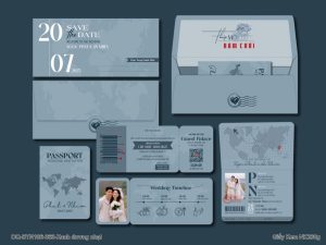Thiệp Cưới DQ-BTN106-363 Passport (dương nhạt)