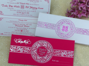 Thiệp cưới DQ-1910 Hồng