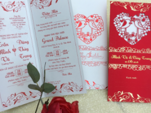 Thiệp cưới DQ-1912 đỏ