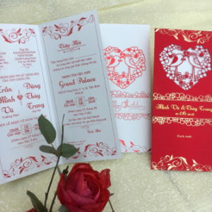 Thiệp cưới DQ-1912 đỏ