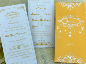 Thiệp cưới DQ-1913 Vàng