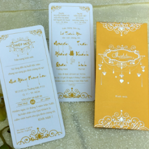 Thiệp cưới DQ-1913 Vàng