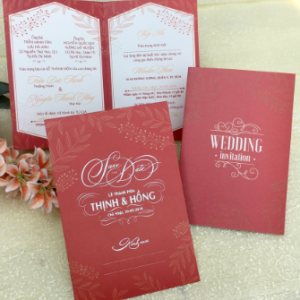 Thiệp cưới DQ-1915 đỏ