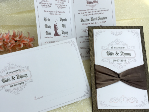 Thiệp cưới DQ-1928- Vàng đồng