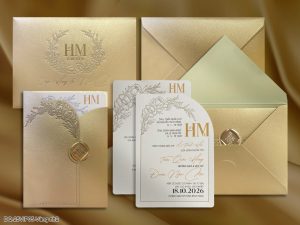 Thiệp cưới DQ-25VIP05 - Vàng nhũ