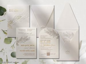 Thiệp cưới DQ-25VIP08-MT Kraft kem