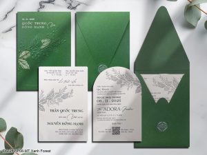 Thiệp cưới DQ-25VIP08-MT Xanh Forest