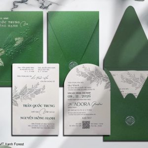 Thiệp cưới DQ-25VIP08-MT Xanh Forest