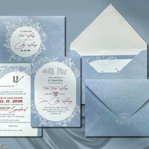 Thiệp cưới DQ-25VIP11-Xanh