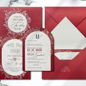 Thiệp cưới DQ-25VIP11-Đỏ