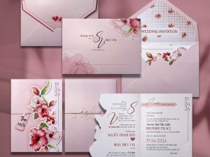 Thiệp cưới DQ-25A29 Ánh Kim Thơm 2M