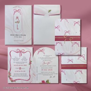 Thiệp cưới DQ-25A39 Ánh Kim Thơm 2M