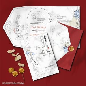 Thiệp cưới DQ-25A42 Thiệp túi Offset