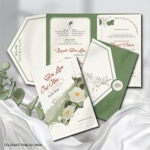 Thiệp cưới DQ-25A43 Thiệp túi Offset
