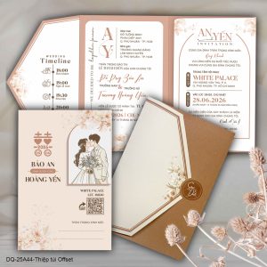 Thiệp cưới DQ-25A44 Thiệp túi Offset