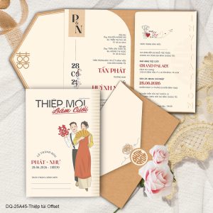 Thiệp cưới DQ-25A45 Thiệp túi Offset