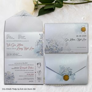 Thiệp cưới DQ-25A46 Thiệp túi Ánh kim thơm 2M