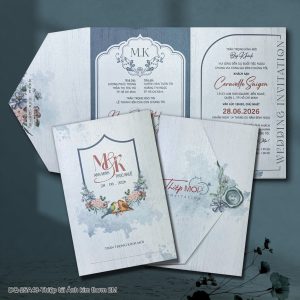 Thiệp cưới DQ-25A48 Thiệp túi Ánh kim thơm 2M