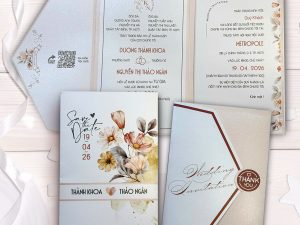 Thiệp cưới DQ-25A50 Thiệp túi Ánh kim thơm 2M